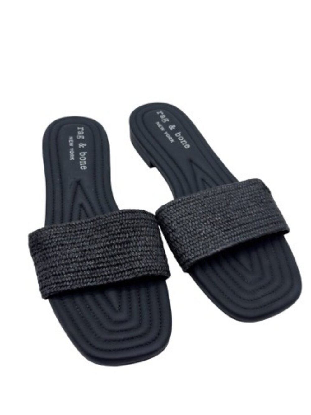 rag & bone Black Woven Strap Slide Sandals Size 41 10-10.5
